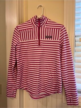 Vineyard Vines Pink & White Striped Pullover